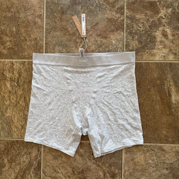 Skims Boyfriend Boxer Light Heather Grey Size Medium - Picture 4 of 12